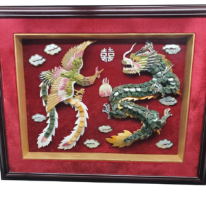 Dragon with Phoenix in Burmese Jadeite Trans